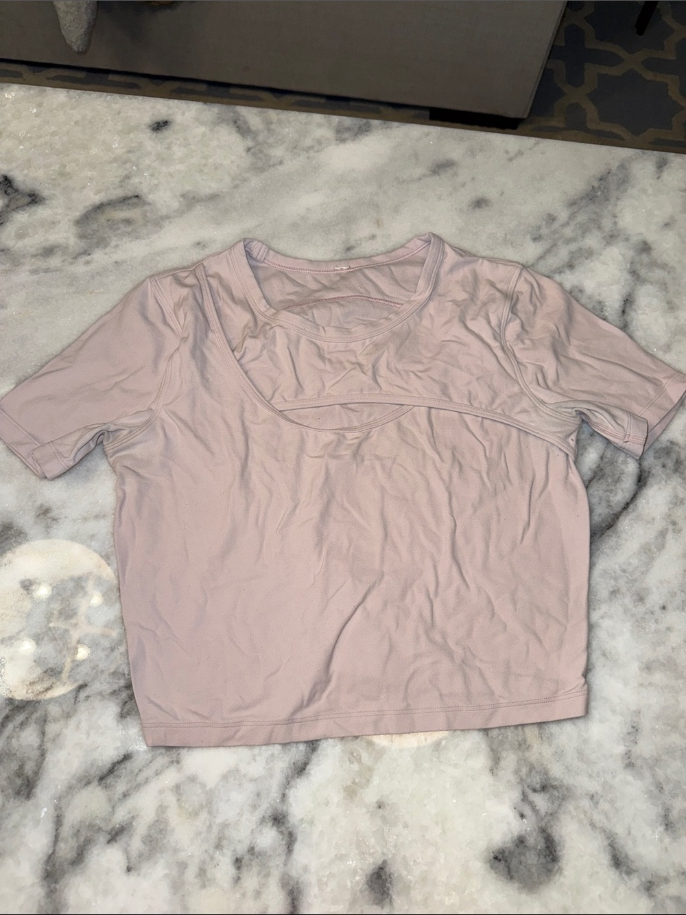 Lululemon Light Pink Short Sleeve Cutout Top